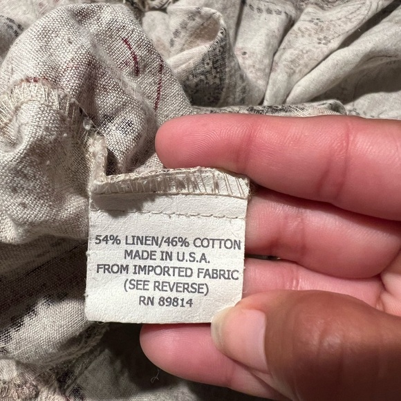 Two Star Dog Women's MIDI Tiered Paisley Linen Cotton Blend Skirt Made In USA Sm - Picture 5 of 6